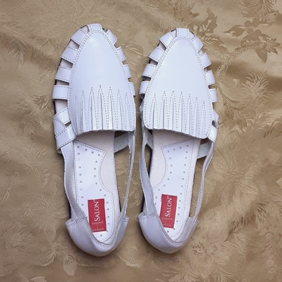 H SALON Sandals Women's 9 White Leather Comfort Walking VTG - Picture 3 of 13